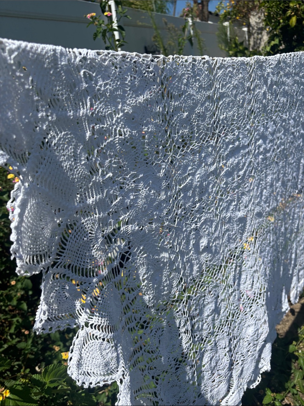 White Crochet Lace Throw Blanket - Unbranded